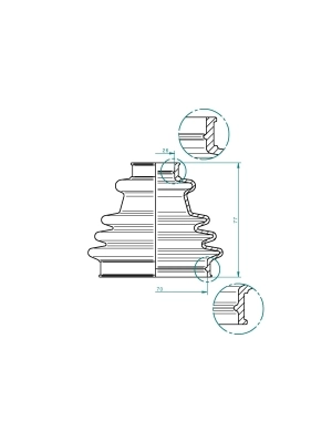 Bota de proteção interna de junta homocinética do semieixo dianteiro para Renault 9  L42