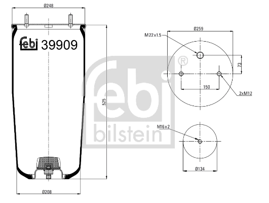 KG49602NP Kraftiger Coxim pneumático (suspensão de lâminas pneumática) do eixo
