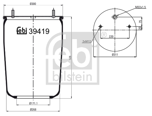 Coxim pneumático (suspensão de lâminas pneumática) do eixo Rider RD75725 preço, a partir de 167,35 USD