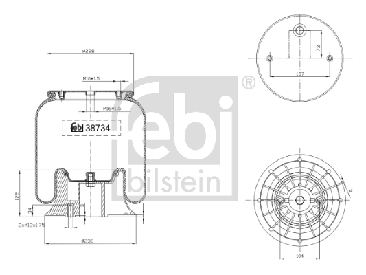 Coxim pneumático (suspensão de lâminas pneumática) do eixo Blacktech RML76251CP preço, a partir de 124,47 USD