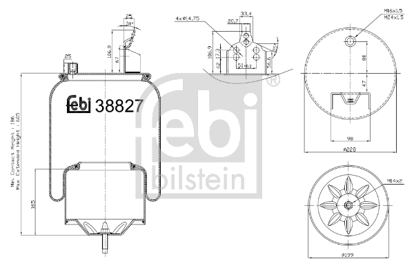 Compre 20427803 Volvo Coxim pneumático (suspensão de lâminas pneumática) do eixo
