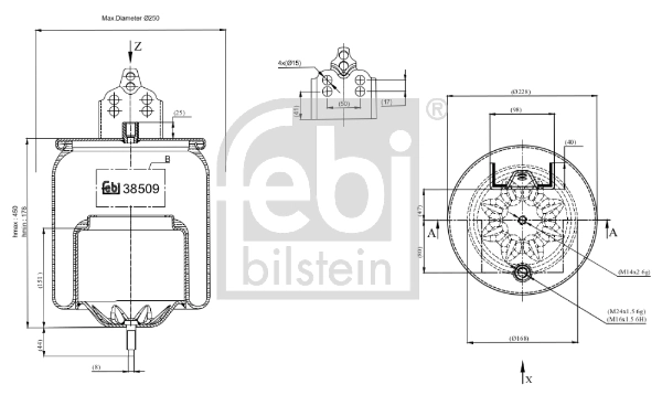 Coxim pneumático (suspensão de lâminas pneumática) do eixo Continental/Siemens 63370 preço, a partir de 72,21 USD