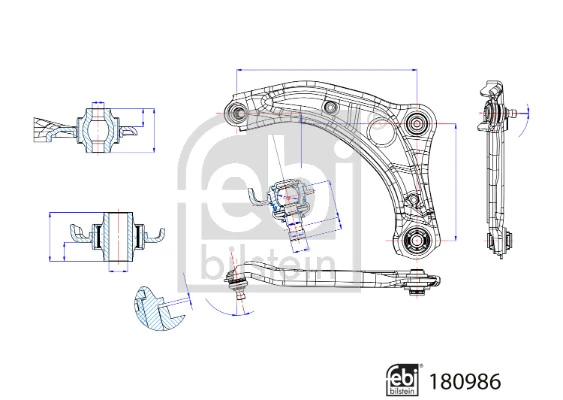 Braço oscilante inferior esquerdo de suspensão dianteira 545015FA1C Nissan/Infiniti