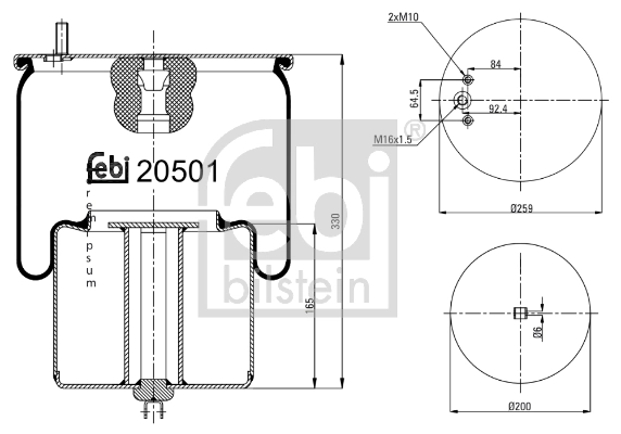 Coxim pneumático (suspensão de lâminas pneumática) do eixo Continental/Siemens 4713NP02 preço, a partir de 112,46 USD