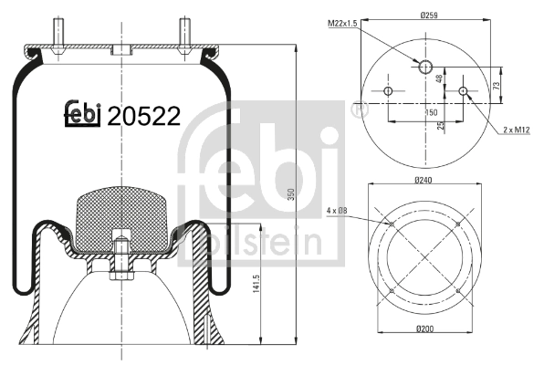 Compre RML75133CP3 Blacktech Coxim pneumático (suspensão de lâminas pneumática) do eixo