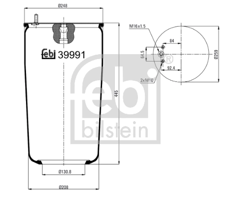 Coxim pneumático (suspensão de lâminas pneumática) do eixo traseiro Kraftiger KG47132NS preço, a partir de 69,62 USD