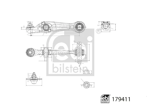 Braço oscilante inferior esquerdo/direito de suspensão dianteira Febi 179411 preço, a partir de 133,23 USD