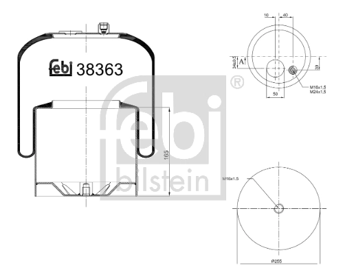 Coxim pneumático (suspensão de lâminas pneumática) do eixo traseiro A9423203021 Mercedes