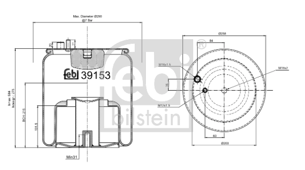 Compre 81436010175 MAN Coxim pneumático (suspensão de lâminas pneumática) do eixo