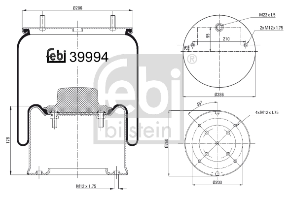 Compre 2229260200 SAF Coxim pneumático (suspensão de lâminas pneumática) do eixo traseiro