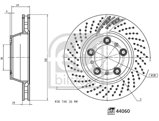 Disco do freio traseiro Febi 44060 preço, a partir de 134,91 USD