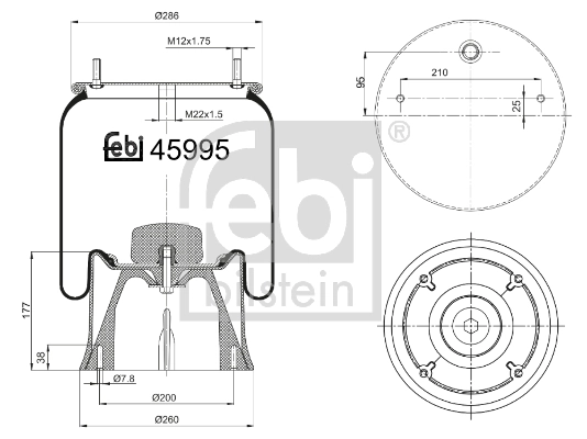 Coxim pneumático (suspensão de lâminas pneumática) do eixo SAF 2923VK preço, a partir de 146,91 USD