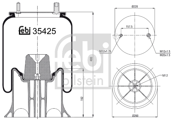 Coxim pneumático (suspensão de lâminas pneumática) do eixo Continental/Siemens 4159NP03 preço, a partir de 96,06 USD
