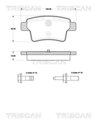 Sapatas do freio traseiras de disco Peugeot 408 RUSSIA 