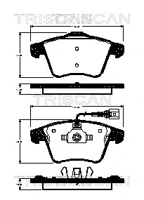  Sapatas do freio dianteiras de disco Volkswagen Multivan T5 monovolume (7HM, 7HN, 7HF, 7EF, 7EM, 7EN) (2003 - 2016) T5