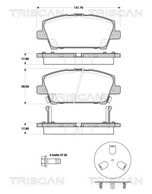  Sapatas do freio dianteiras de disco Honda Civic VIII hatchback (FK, FN) (2005 - 2012) VIII
