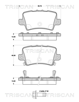 Sapatas do freio traseiras de disco Honda Civic VIII TYPE R FN