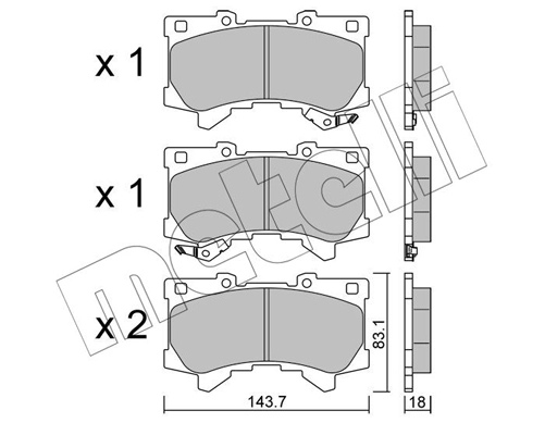 Sapatas do freio dianteiras de disco Toyota Land Cruiser SUV (J300) (2021 - 2026) 