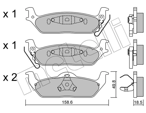 Sapatas do freio traseiras de disco Ford 8L3Z2V200B