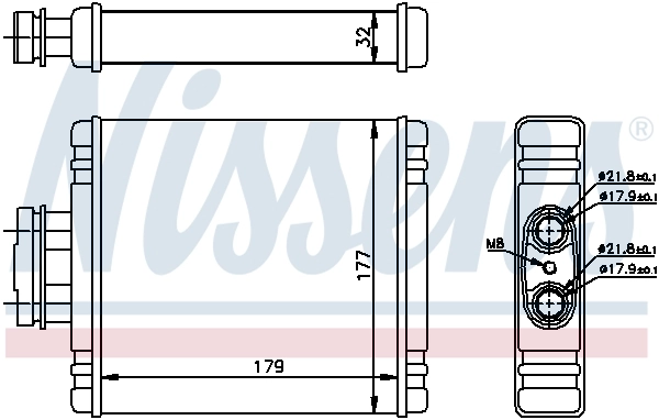 Radiador de forno (de aquecedor) Nissens 73654