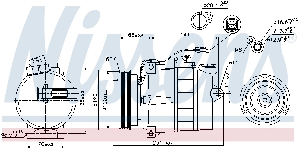 Compressor de aparelho de ar condicionado 89054 Nissens