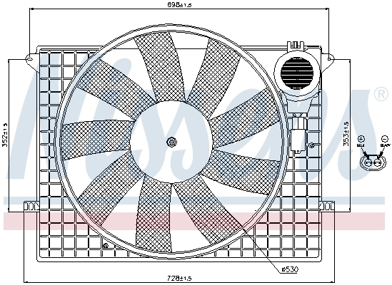 Ventilador elétrico de esfriamento montado (motor + roda de aletas) 85401 Nissens