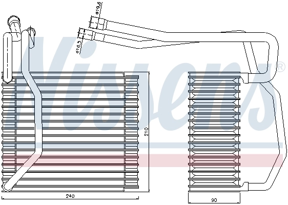 Vaporizador de aparelho de ar condicionado 92194 Nissens