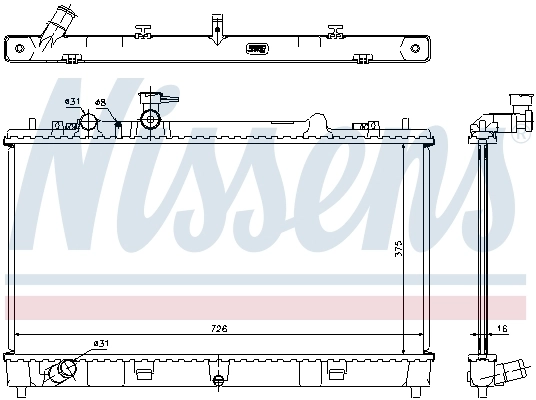 Radiador de esfriamento de motor Nissens 68507