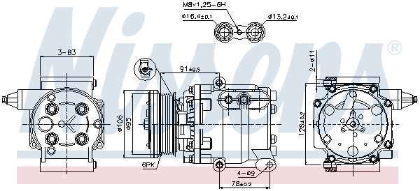 Compressor de aparelho de ar condicionado 89358 Nissens