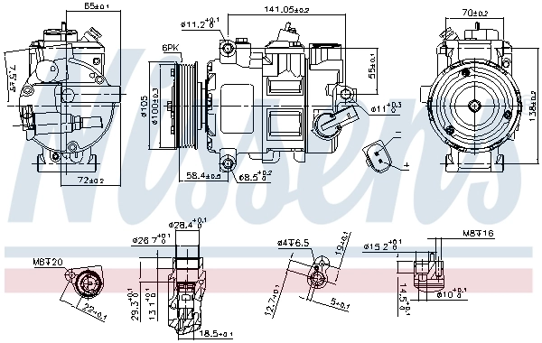 Compressor de aparelho de ar condicionado Nissens 890550