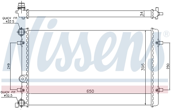 Radiador de esfriamento de motor 65011 Nissens
