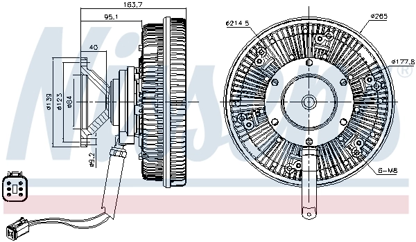 Acoplamento viscoso de ventilador de esfriamento Nissens 86133