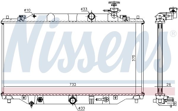 Radiador de esfriamento de motor Nissens 68537