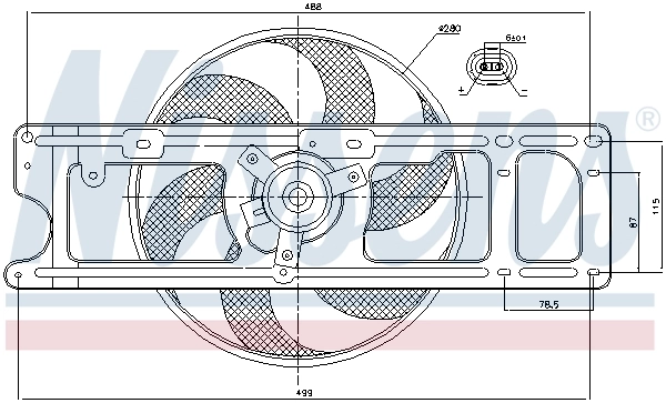 Ventilador (roda de aletas) do radiador de esfriamento Nissens 85253