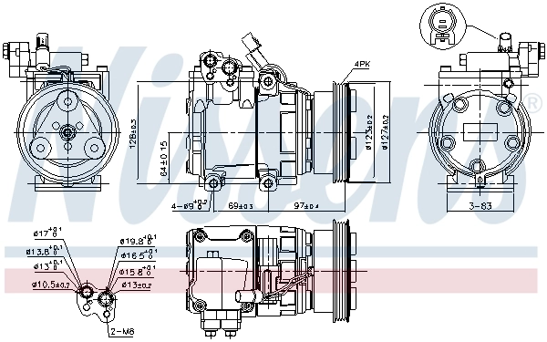 89253 Nissens Compressor de aparelho de ar condicionado
