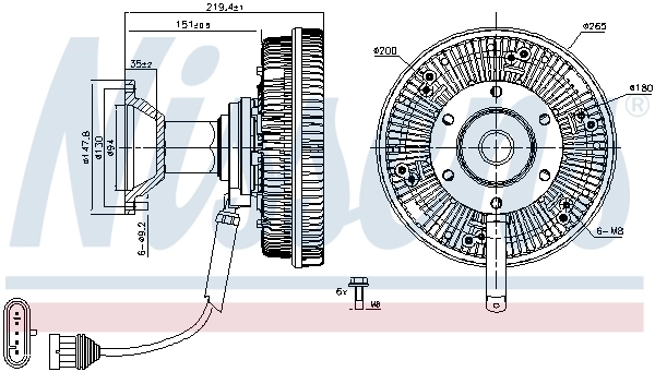 Acoplamento viscoso de ventilador de esfriamento Iveco 5802503582