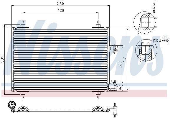 94723 Nissens Radiador de aparelho de ar condicionado