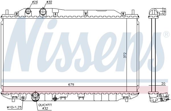 Radiador de esfriamento de motor 681384 Nissens