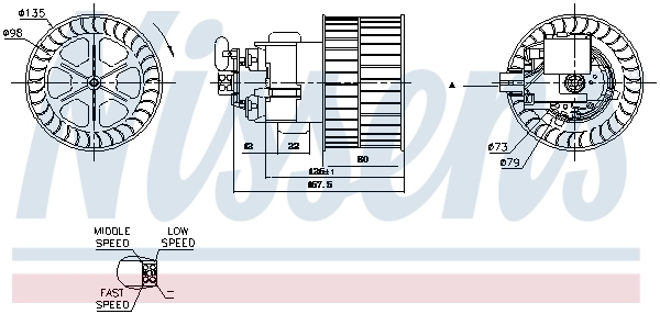 Motor de ventilador de forno (de aquecedor de salão) 1808067 General Motors