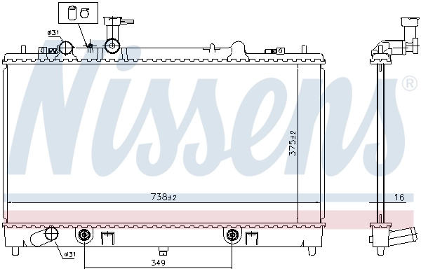 Radiador de esfriamento de motor Nissens 62465A