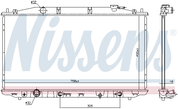 Radiador de esfriamento de motor Nissens 68138