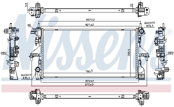 Radiador de esfriamento de motor 606538 Nissens