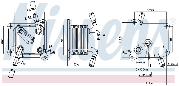 Radiador de esfriamento, Caixa Automática de Mudança 91294 Nissens