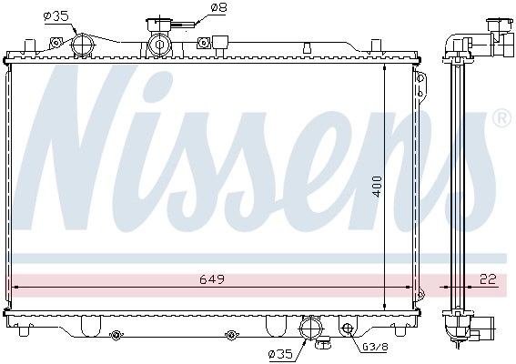 F8C715200 Mazda Radiador de esfriamento de motor