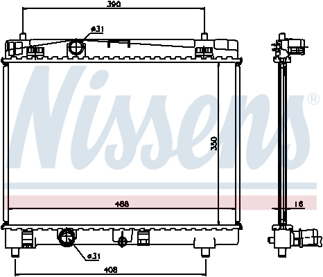 Radiador de esfriamento de motor 64671A Nissens