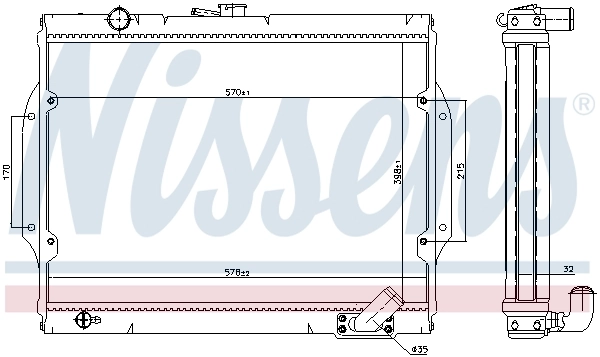 Radiador de esfriamento de motor 68156 Nissens