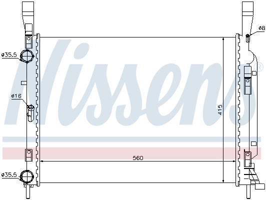 Radiador de esfriamento de motor 637628 Nissens