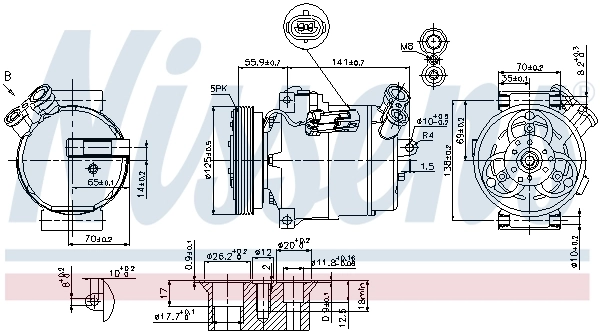 Compre 89308 Nissens Compressor de aparelho de ar condicionado