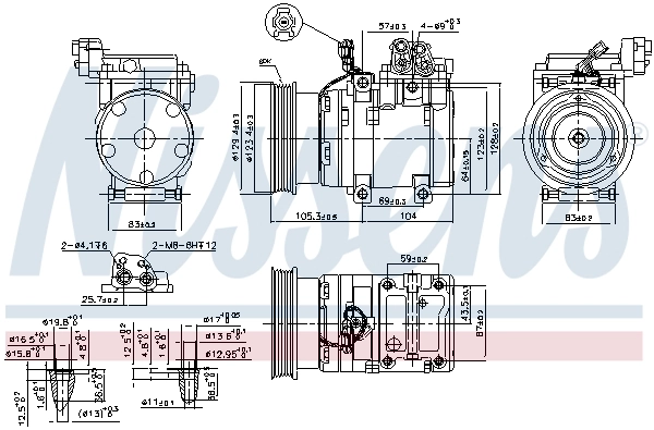 Compressor de aparelho de ar condicionado 89262 Nissens