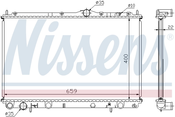 Radiador de esfriamento de motor 65559A Nissens